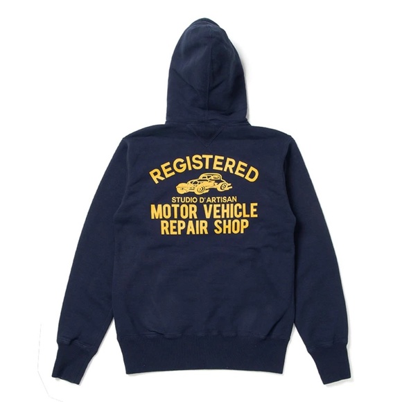 Studio D'Artisan Printed Hoodie - Navy - Picture 1 of 2